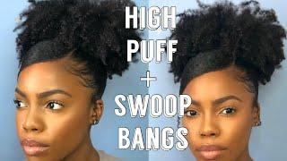 SUPER EASY AND CUTE SIDE BANG AND PUFF ON 4B NATURAL HAIR