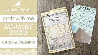 JANUARY 2023 JUST JOURNAL PROMPTS  Craft With Me  My Porch Prints Junk Journal Tutorials