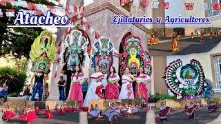 La Peregrinación de los Ejidatarios en Atacheo y con 4 danzas dos de ellas de Santiaguillo