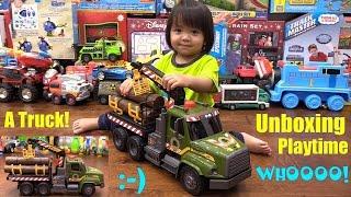 Childrens Toy Channel Fastlanes Timberlog Toy Truck Unboxing and Playtime w Marxlen