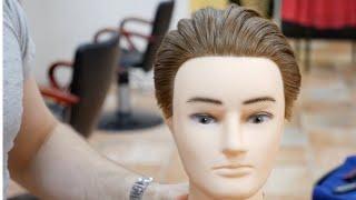 Thick Hair Slick Back Haircut Tutorial - TheSalonGuy
