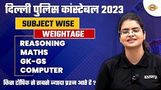 Delhi Police Constable  2023  Subject-Wise Weightage  MathsReasoningGK GSComputer BY PREETI MAM