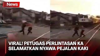 Viral Aksi Heroik Penjaga Lintasan KA di Bandung Selamatkan Pria Terobos Palang