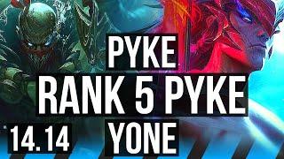 PYKE vs YONE MID  13113 Rank 5 Pyke Legendary  EUW Challenger  14.14