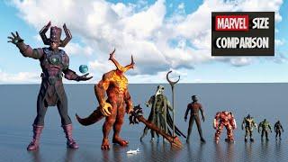 MARVEL Size Comparison  3d Animation Comparison 60 fps