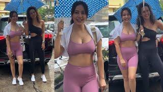 Hats Off To This Sisters Neha Sharma & Aisha Sharma Dont Miss Their Workouts Even Is Heavy Rain