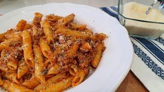 Macarrones con carne picada y tomate - Sencillos pero riquísimos