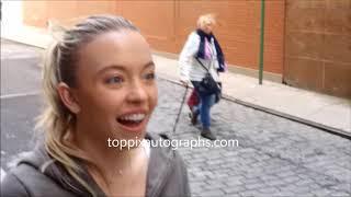 Sydney Sweeney signs autographs for TopPix