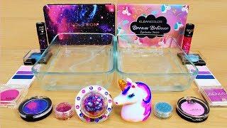 Galaxy vs Unicorn - Mixing Makeup Eyeshadow Into Slime Special Series 89 Satisfying Slime Video