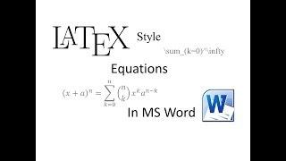 Latex-style equations in MS Word