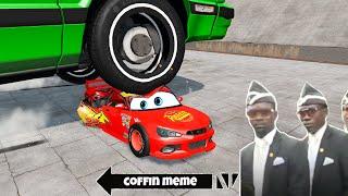 Lightning MCQUEEN COFFIN ON FUNERAL MEME COMPILATION  ASTRONOMIA SONG  BeamNG Drive  Derby