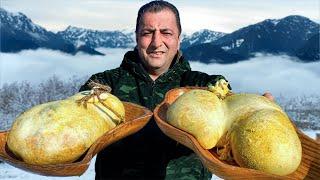 Chef Tavakkuls Famous Recipe - Delicious Pilaf Cooked Inside A Lambs Stomach in the Wilderness