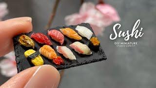 DIY  Miniature sushi made with Air dry clay  Miniature food