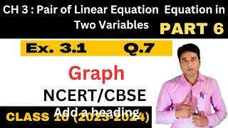 Class 10 Maths Chapter 3  Exercise 3.1 Q.7  Pair of Linear Equations in Two Variables Premgyan