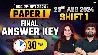 UGC NET 2024 Shift 1 Answer Key  UGC NET August 2024 23rd August Live Paper Analysis