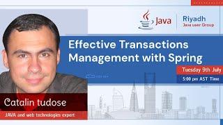 Effective Transactions Management with Spring