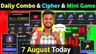 7 August Daily Combo & Daily Cipher & Mini Game  Hamster Kombat Daily Combo & Mini Game 7 August