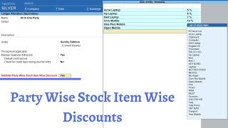 Party Wise Stock Item Wise Discount