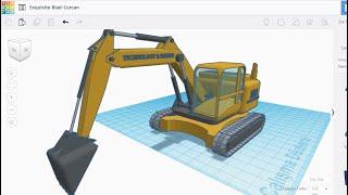 Tinkercad Dersleri - 72. Ders - Ekskavatör Excavator Tasarımı