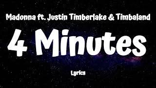 Madonna  - 4 Minutes Lyrics  ft. Justin Timberlake & Timbaland