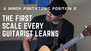 Beginner Guitar Lesson The First Scale every Guitarist  learns A minor Pentatonic scale Position 2