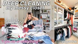 MASSIVE CLOSET CLEANOUT + DECLUTTER  organizing my closet
