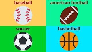 SPORTS and GAMES VOCABULARY for Beginners Kids with Emojis - Learn Names of Sports in English