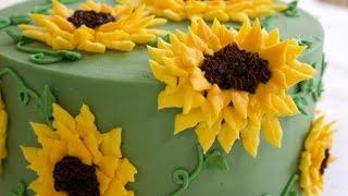 Gorgeous Buttercream Sunflower Cake Decorating Tutorial - CAKE STYLE