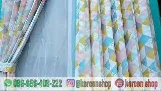 Gorden minimalis tirai minimalis motif piramida bahan import desin rumah dekorasi rumah