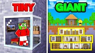 Tiny VS Giant SECRET BASE In Minecraft