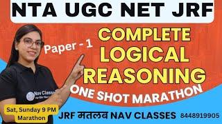 UGC NET JRF Dec 2023  Marathon on Logical Reasoning  Paper 1  One Shot  By Navdeep Kaur