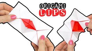 DIY Origami Lips Paper Craft for Valentines Day Kissing Lips How to Fold