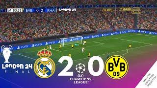 REAL MADRID 2-0 BORUSSIA DORTMUND  FINAL  UEFA Champions League  SimulaciónRecreación VideoJuego