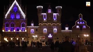 Magische Kerstlichtshow op Stadhuis Mechelen België 2023  Vlogmas