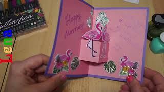 Anleitung pop up Karte basteln  Einfache Karte zu Geburtstag  Weihnachten  Geburt - Easy card DIY