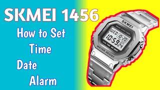 How to Set Time SKMEI 1456 Digital Watch  Time Date Alarm Setting Tutorial