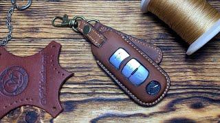 Чехол для смарт-ключаsmart key case Mazda 6 GJ из кожи Crazy Horse Whiskey от #wildleathercraft