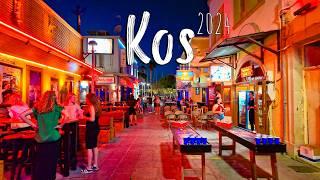 Kos Greece beach bars old town nightlife walking tour 4k Greece Kos 2024