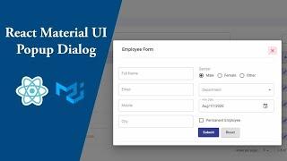 how to create a form in React Material UI