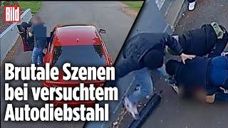 Autodiebstahl scheitert Besitzer wehrt Verbecher ab