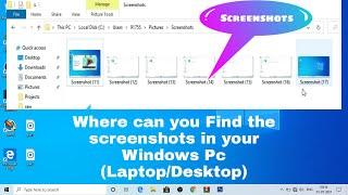 Where are the screenshots in Windows Pc LaptopDesktop how to see screenshot find save screenshot