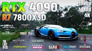 GeForce RTX 4090 + Ryzen 7 7800X3D - Test in 14 Games  1080p  1440p  4K