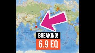 6.9 7.1 upgraded Earthquake Philippines region. Super Deep. Wednesday Night 7102024