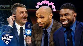 Thierry Henry Micah & Carragher get starstruck by Paolo Maldini   CBS Sports Golazo  UCL Today