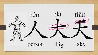 Learn Chinese characters from the origin大”HSK 1 wordsBeginners