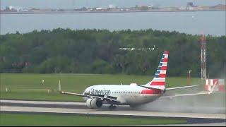 American Airlines Plane Blows Out Tire During Takeoff