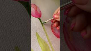 Proceso de pintar tulipanes  #arte #procesocreativo #artist #acuarela #artvlog #aesthetic #artsy