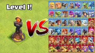 Level 1 Single *Inferno* vs Every Max Troops - Clash of Clans