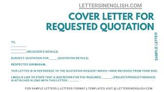 Cover Letter for Quotation Request - Sample Letter for Quotation Request  Letters in English