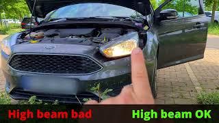 Ford Focus 2016 Headlight bulb replacement Position light Low and High beam